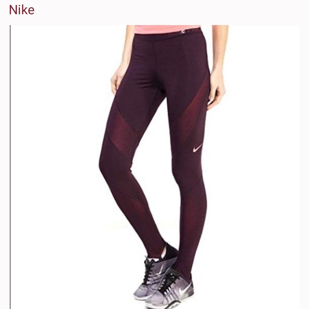Nike Pro Hyperwarm Training Tights - Port Wine